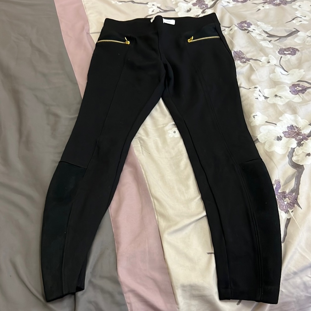 old navy black pants | xs petite| used only once | has some suede at end of legs